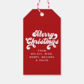 Frohe Weihnachtslustigkeit Einfache Retro Typograf Geschenkanhänger (Vorderseite)