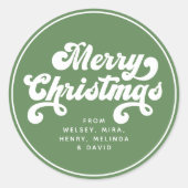 Frohe Weihnachtslustigkeit Einfache Retro Typograf Runder Aufkleber (Vorderseite)