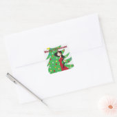 Frohe Weihnachtsmädchen in Red Dress Sticker (Umschlag)