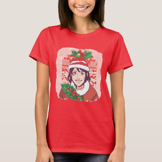 Frohe Weihnachtsmädchen T-Shirt (Vorderseite)