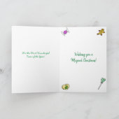 Frohe Weihnachtsmädchen und junge Elfen Karte (Innenseite)