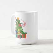 Frohe Weihnachtsmagie: Bäume und Geschenke Kaffeetasse (Vorderseite Links)