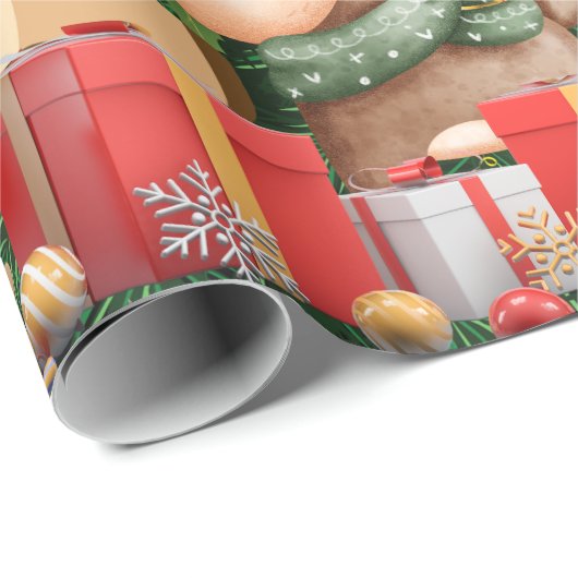 Frohe Weihnachtsmagie: Feierliche Feiertage Freuen Geschenkpapier (Rolleneckpunkt)