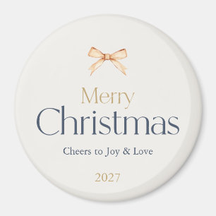 Frohe Weihnachtsmagnet mit Goldenem Bow Magnet