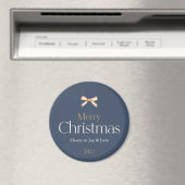 Frohe Weihnachtsmagnet mit Goldenem Bow Magnet (In Situ (Geschirrspüler))