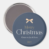Frohe Weihnachtsmagnet mit Goldenem Bow Magnet (Vorderseite/Rückseite)