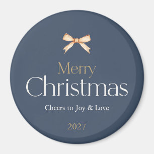 Frohe Weihnachtsmagnet mit Goldenem Bow Magnet