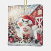 Frohe Weihnachtsmann Keramikornament (Links)