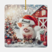 Frohe Weihnachtsmann Keramikornament (Rückseite)