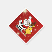 Frohe Weihnachtsmann/Reindeer Napkins Serviette (Ecke)