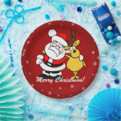 Frohe Weihnachtsmann/Reindeer Pappteller (Party)