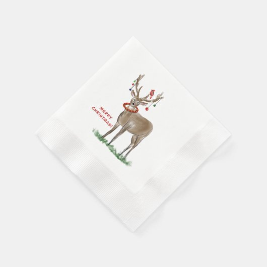 Frohe Weihnachtsmann-Servietten Serviette (Ecke)