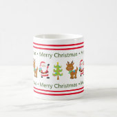 Frohe Weihnachtsmann und Rentier Kaffeetasse (Mittel)