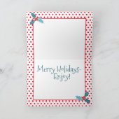 Frohe Weihnachtsmänner Moderner Vintager Tierurlau Feiertagskarte (Innenseite)