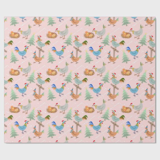 Frohe Weihnachtsmänner Muster Geschenkpapier (Flach)