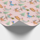 Frohe Weihnachtsmänner Muster Geschenkpapier (Ecke)