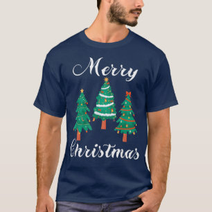 Frohe Weihnachtsmannschaft mit Büffel karierte Bäu T-Shirt
