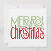Frohe Weihnachtsmargarita grüner Platz Einladung (Rückseite)