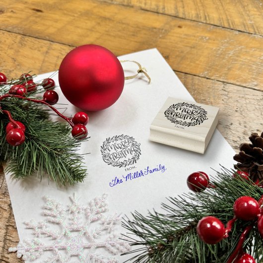 Frohe Weihnachtsmarke Gummistempel
