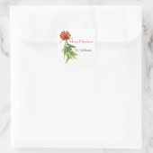 Frohe Weihnachtsmarke mit bearbeitbarer Nachricht/ Quadratischer Aufkleber (Tasche)