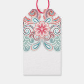 Frohe Weihnachtsmarke mit Rot und Grün Geschenkanhänger (Rückseite)