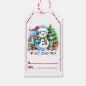 Frohe Weihnachtsmarken für Schneemann Geschenkanhänger (Rückseite)