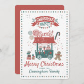Frohe Weihnachtsmarkt Feiertagskarte (Vorne/Hinten)