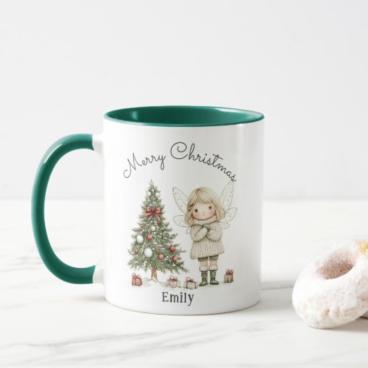 Frohe Weihnachtsmärsche und Personalisiertes Gesch Tasse (Mit Donut)