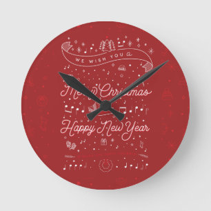 Frohe Weihnachtsmauer Runde Wanduhr