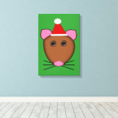 Frohe Weihnachtsmaus Canvas Print Leinwanddruck (Insitu (Holzboden))