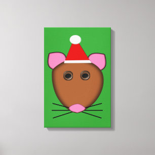 Frohe Weihnachtsmaus Canvas Print Leinwanddruck