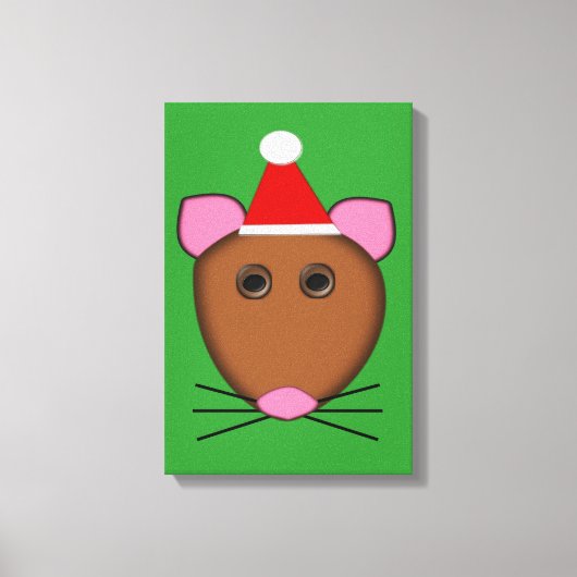 Frohe Weihnachtsmaus Canvas Print Leinwanddruck (Vorderseite)