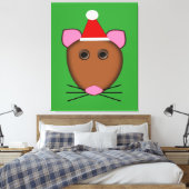Frohe Weihnachtsmaus Canvas Print Leinwanddruck (Insitu (Schlafzimmer))