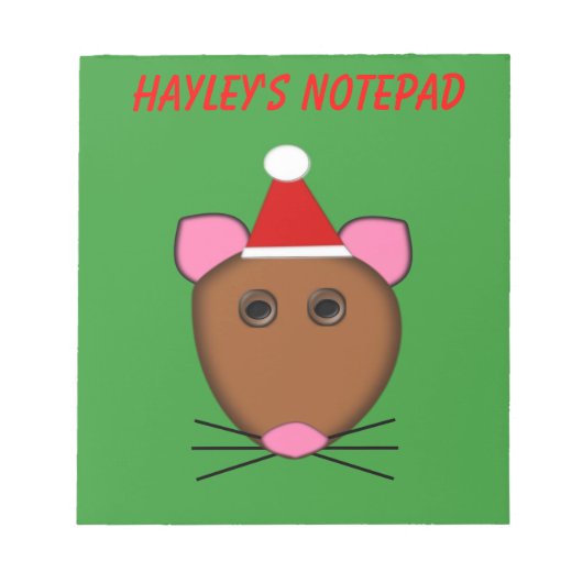 Frohe Weihnachtsmäuse Anpassbare Notepad Notizblock (Vorderseite)