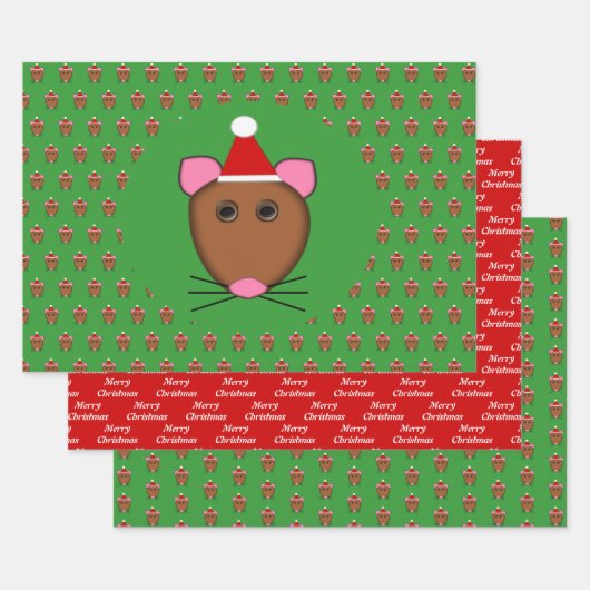 Frohe Weihnachtsmäuse Custom Geschenkpapier Set (Set)