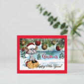 Frohe Weihnachtsmäuse Feiertagspostkarte (Stehend Vorderseite)