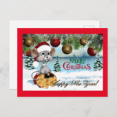 Frohe Weihnachtsmäuse Feiertagspostkarte (Vorne/Hinten)