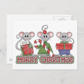 Frohe Weihnachtsmäuse Feiertagspostkarte (Vorne/Hinten)