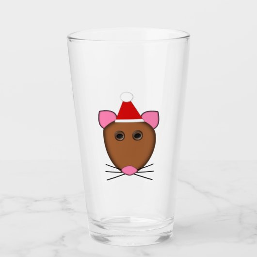 Frohe Weihnachtsmäuse Glas (Vorderseite)