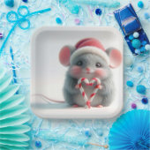 Frohe Weihnachtsmäuse mit Candy Cane Herz Pappteller (Party)