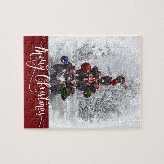 Frohe Weihnachtsmäuse Puzzle (Horizontal)