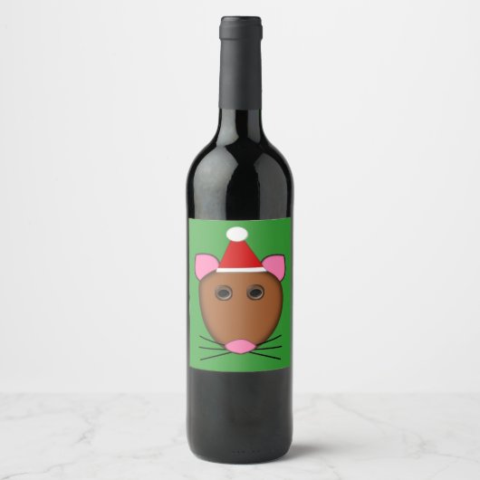 Frohe Weihnachtsmäuse Wein Flaschen Etiketten (Vorderseite)