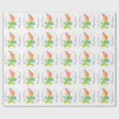 Frohe WeihnachtsMeerjungfrau & Schneeflocken perso Geschenkpapier (Flach)