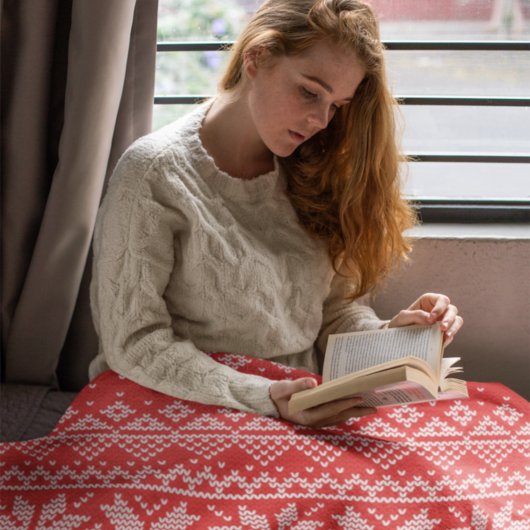 Frohe Weihnachtsmesse Isle Red & White Decke