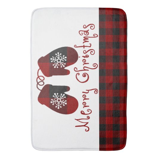 Frohe Weihnachtsmilben Badematte (Vorderseite Vertikal)