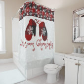 Frohe Weihnachtsmilben Duschvorhang (Beispiel)