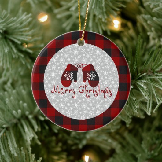 Frohe Weihnachtsmilben Keramik Ornament (Baum)