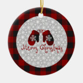 Frohe Weihnachtsmilben Keramik Ornament (Vorne)