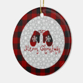 Frohe Weihnachtsmilben Keramik Ornament (Links)