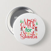 Frohe Weihnachtsmilch für den Weihnachtsmann Button (Vorne & Hinten)